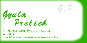 gyula prelich business card